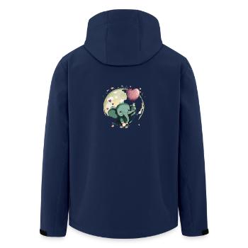 Cute baby elephant with balloon - gift idea - Men’s Recycled Softshell Jacket by Stanley/Stella - navy - Back - AI Model Male 185 light (185cm)