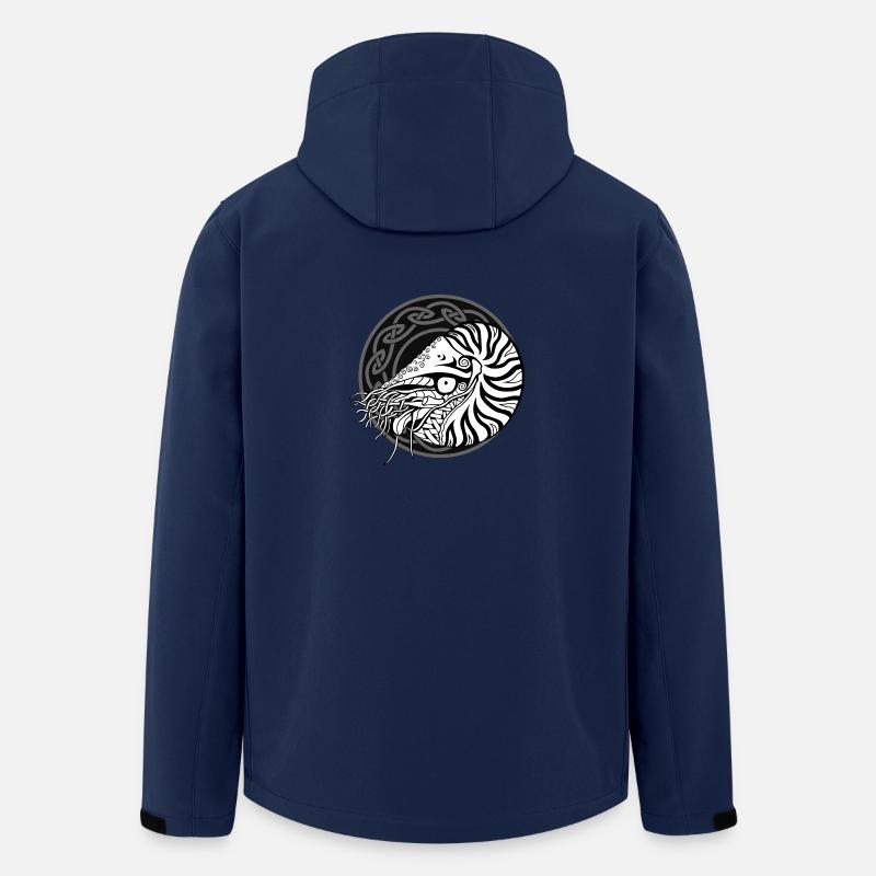 Celtic Nautilus (black / circle) - Men’s Recycled Softshell Jacket by Stanley/Stella - navy