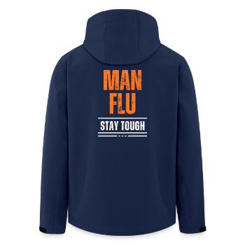 Bold Man Grippe Stay Tough Statement - Recycelte Männer Softshell-Jacke von Stanley/Stella - Navy - Hinten - AI Model Male 185 light (185cm)