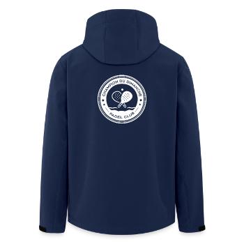 Sonntags-Champion-Padel-Abzeichen - Recycelte Männer Softshell-Jacke von Stanley/Stella - Navy - Hinten - AI Model Male 185 light (185cm)