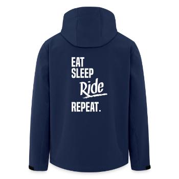 EAT SLEEP RIDE - Recycelte Männer Softshell-Jacke von Stanley/Stella - Navy - Hinten - AI Model Male 185 light (185cm)