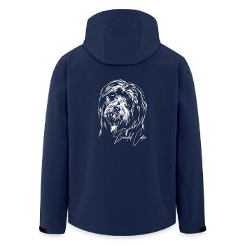 BEARDED COLLIE Dog Dogs Portrait Wilsigns - Men’s Recycled Softshell Jacket by Stanley/Stella - navy - Back - AI Model Male 185 light (185cm)