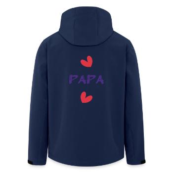 PAPA. VATERTAG. ALLES GUTE ZUM GEBURTSTAG, PAPA. ALLES GUTE ZUM GEBURTSTAG! - Recycelte Männer Softshell-Jacke von Stanley/Stella - Navy - Hinten - AI Model Male 185 light (185cm)