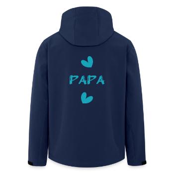 ALLES GUTE ZUM GEBURTSTAG, PAPA. PAPA. VATERTAG. ALLES GUTE ZUM GEBURTSTAG! - Recycelte Männer Softshell-Jacke von Stanley/Stella - Navy - Hinten - AI Model Male 185 light (185cm)