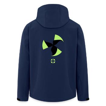 passer à vert Energie nucléaire pas d'énergie éolienne oui - Veste softshell homme en polyester recyclé Stanley/Stella - marine - Dos - AI Model Male 185 light (185cm)