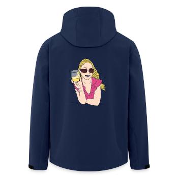 wein wine flasche glas bottle barrels glasses63 - Recycelte Männer Softshell-Jacke von Stanley/Stella - Navy - Hinten - AI Model Male 185 light (185cm)