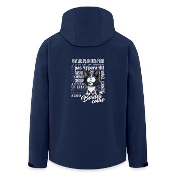 Ich bin Border-Collie - Schwarz FR - Recycelte Männer Softshell-Jacke von Stanley/Stella - Navy - Hinten - AI Model Male 185 light (185cm)