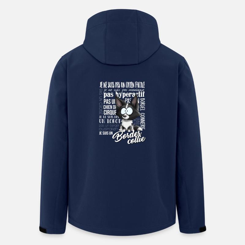 Je suis Border Collie - Noir FR - Veste softshell homme en polyester recyclé Stanley/Stella - marine