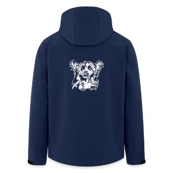 POWDERPUFF Chinese Crested Dog Portrait Wilsigns - Recycelte Männer Softshell-Jacke von Stanley/Stella - Navy - Hinten - AI Model Male 185 light (185cm)
