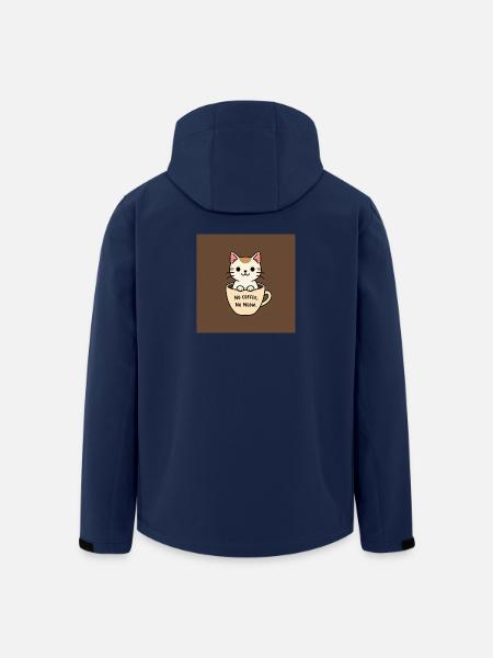 Katzenkaffee Spruch Design - Recycelte Männer Softshell-Jacke von Stanley/Stella - Navy