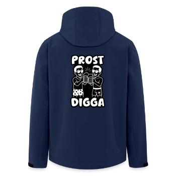 Prost Digga Urlaub Party - Recycelte Männer Softshell-Jacke von Stanley/Stella - Navy - Hinten - AI Model Male 185 light (185cm)