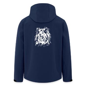 Rough Collie Dog Portrait Dog Dog Wilsigns - Men’s Recycled Softshell Jacket by Stanley/Stella - navy - Back - AI Model Male 185 light (185cm)