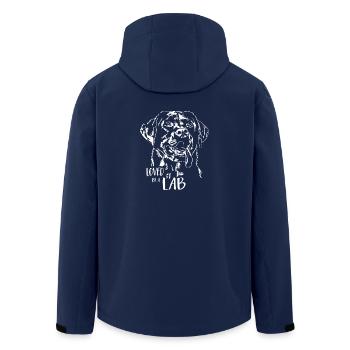 LABRADOR Labbi loved by a Lab Dog Saying Wilsigns - Men’s Recycled Softshell Jacket by Stanley/Stella - navy - Back - AI Model Male 185 light (185cm)