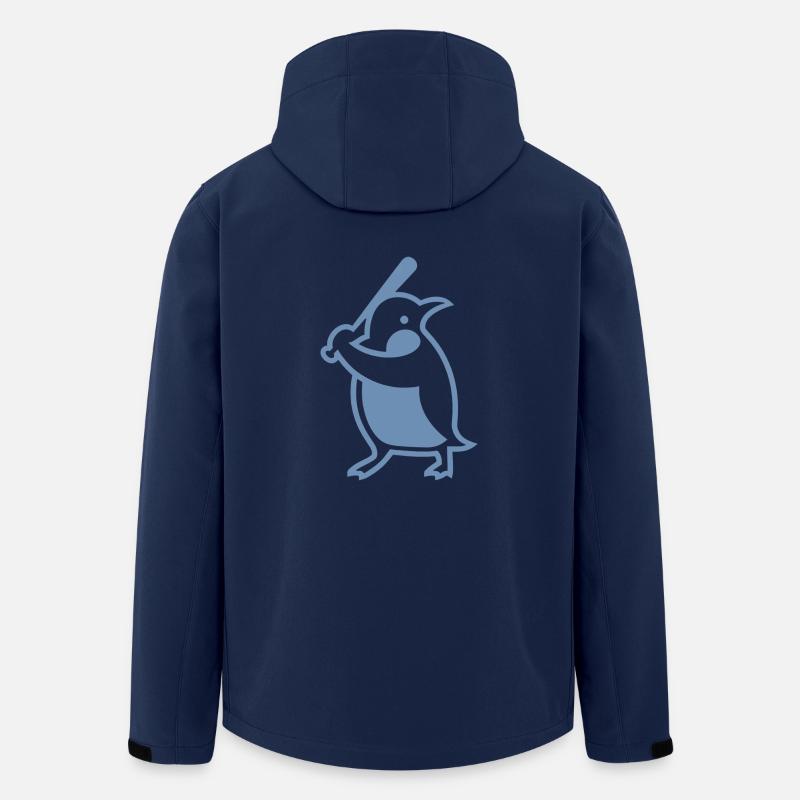 Penguin Baseball Player Silhouette - Men’s Recycled Softshell Jacket by Stanley/Stella - navy