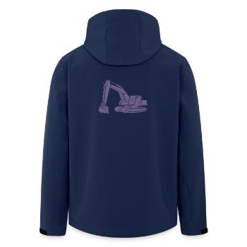 Excavator Driver Silhouette - Construction Equipment Operator - Men’s Recycled Softshell Jacket by Stanley/Stella - navy - Back - AI Model Male 185 light (185cm)