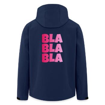 BLA BLA BLA STUPID GESCHWAETZ - Men’s Recycled Softshell Jacket by Stanley/Stella - navy - Back - AI Model Male 185 light (185cm)