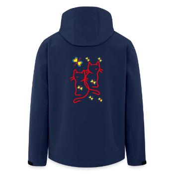 80er 90er Katzen Kinder Kind - Recycelte Männer Softshell-Jacke von Stanley/Stella - Navy - Hinten - AI Model Male 185 light (185cm)