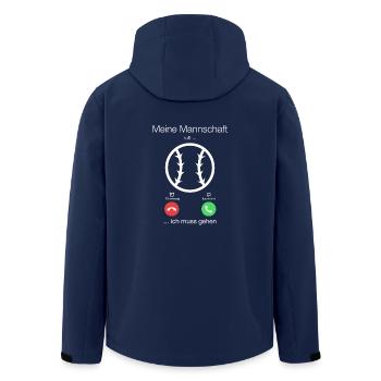 Geschenk Anruf Volleyball Mannschaft ruft - Recycelte Männer Softshell-Jacke von Stanley/Stella - Navy - Hinten - AI Model Male 185 light (185cm)