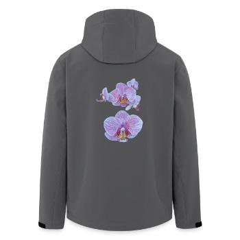fleurs d'orchidées - Veste softshell homme en polyester recyclé Stanley/Stella - charbon - Dos - AI Model Male 185 light (185cm)
