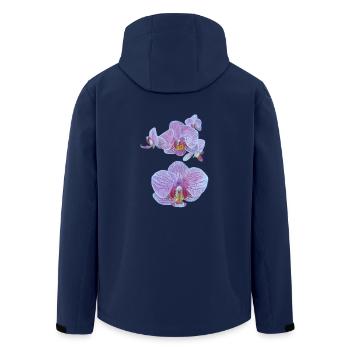 Orchideenblüten - Recycelte Männer Softshell-Jacke von Stanley/Stella - Navy - Hinten - AI Model Male 185 light (185cm)