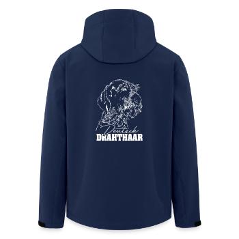 GERMAN WIREHAIRED Wilsign's Hunting Dog Dog Gifts - Men’s Recycled Softshell Jacket by Stanley/Stella - navy - Back - AI Model Male 185 light (185cm)