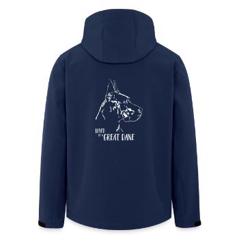 Loved by a Great Dane Hundespruch Hunde Wilsigns - Recycelte Männer Softshell-Jacke von Stanley/Stella - Navy - Hinten - AI Model Male 185 light (185cm)