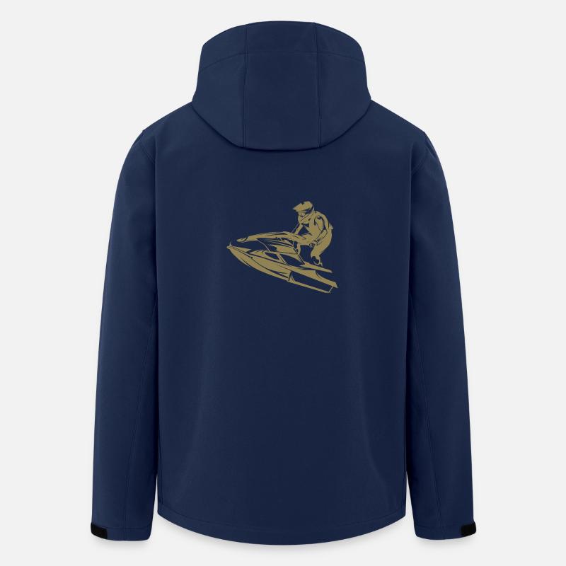 Rasanter Jetski in Silhouette - Recycelte Männer Softshell-Jacke von Stanley/Stella - Navy