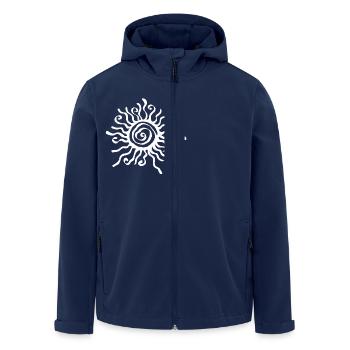 Die Sonne - Recycelte Männer Softshell-Jacke von Stanley/Stella - Navy - Vorne - AI Model Male 185 light (185cm)