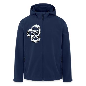 eine weiße Schlange, die ihren Schwanz frisst - Recycelte Männer Softshell-Jacke von Stanley/Stella - Navy - Vorne - AI Model Male 185 light (185cm)