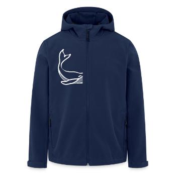 Strichzeichnung eines weißen Wals - Recycelte Männer Softshell-Jacke von Stanley/Stella - Navy - Vorne - AI Model Male 185 light (185cm)