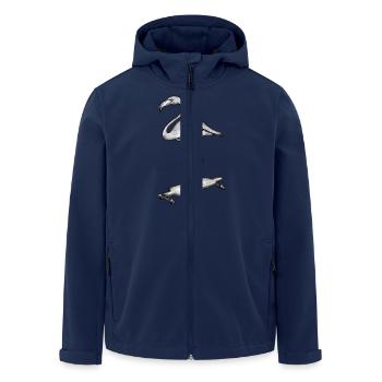 Flamingo Longboard - Recycelte Männer Softshell-Jacke von Stanley/Stella - Navy - Vorne - AI Model Male 185 light (185cm)