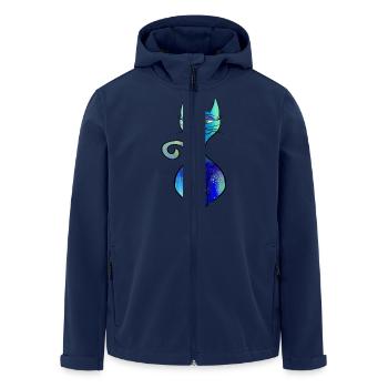 Katze - Recycelte Männer Softshell-Jacke von Stanley/Stella - Navy - Vorne - AI Model Male 185 light (185cm)