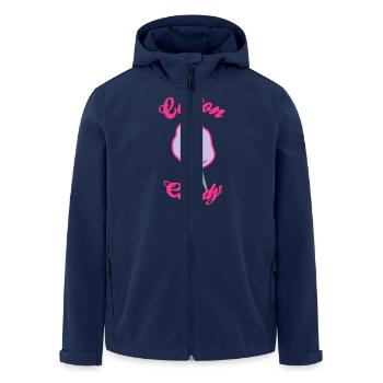 cotton candy - Men’s Recycled Softshell Jacket by Stanley/Stella - navy - Front - AI Model Male 185 light (185cm)