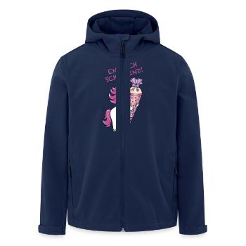 Einschulung Einhorn mit Zuckertüte Schulanfang - Recycelte Männer Softshell-Jacke von Stanley/Stella - Navy - Vorne - AI Model Male 185 light (185cm)