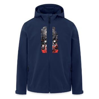Dampflok - Recycelte Männer Softshell-Jacke von Stanley/Stella - Navy - Vorne - AI Model Male 185 light (185cm)