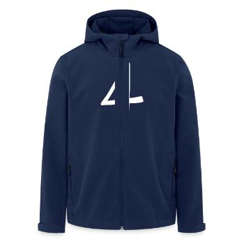 4 ANS. 4e ANNIVERSAIRE. ANNIVERSAIRE 4 ANS. 4 - Veste softshell homme en polyester recyclé Stanley/Stella - marine - Devant - AI Model Male 185 light (185cm)