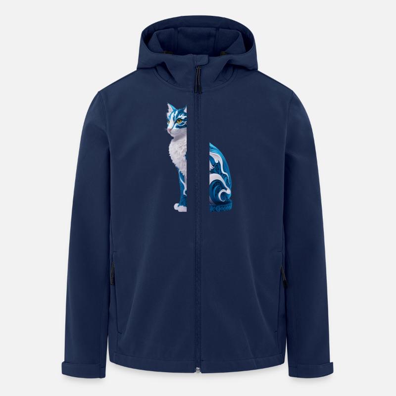 Mystische Spiralkatze - Recycelte Männer Softshell-Jacke von Stanley/Stella - Navy