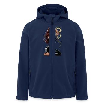 Tätowierte Rothaarige Frau mit Schlange - Recycelte Männer Softshell-Jacke von Stanley/Stella - Navy - Vorne - AI Model Male 185 light (185cm)