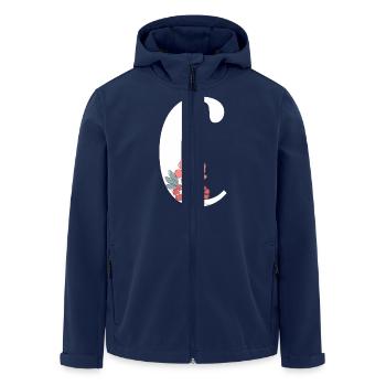 Lettre c fleurs minimalistes - Veste softshell homme en polyester recyclé Stanley/Stella - marine - Devant - AI Model Male 185 light (185cm)