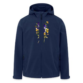 Flowers - Men’s Recycled Softshell Jacket by Stanley/Stella - navy - Front - AI Model Male 185 light (185cm)