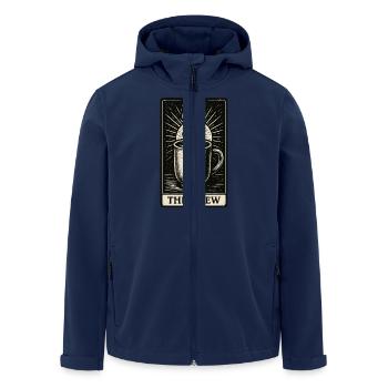 The Brew – Carte de tarot au café à l’encre vintage - Veste softshell homme en polyester recyclé Stanley/Stella - marine - Devant - AI Model Male 185 light (185cm)