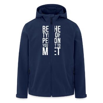 être le type de personne que vous souhaitez rencontrer - Veste softshell homme en polyester recyclé Stanley/Stella - marine - Devant - AI Model Male 185 light (185cm)