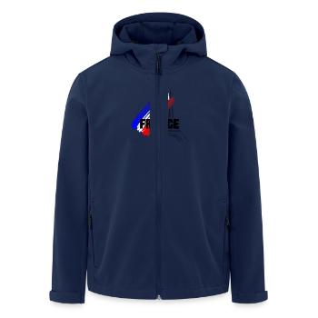 France - Recycelte Männer Softshell-Jacke von Stanley/Stella - Navy - Vorne - AI Model Male 185 light (185cm)