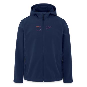 Tooting Lido in Pink - Men’s Recycled Softshell Jacket by Stanley/Stella - navy - Front - AI Model Male 185 light (185cm)