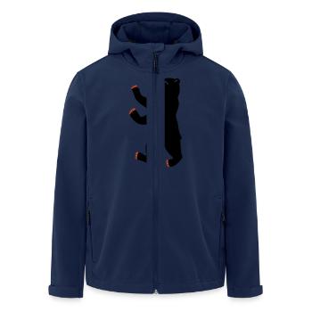 Berliner Bär - Recycelte Männer Softshell-Jacke von Stanley/Stella - Navy - Vorne - AI Model Male 185 light (185cm)