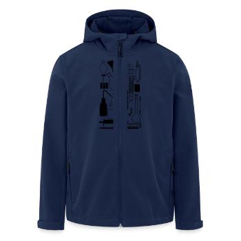 Laboratory equipment - Men’s Recycled Softshell Jacket by Stanley/Stella - navy - Front - AI Model Male 185 light (185cm)