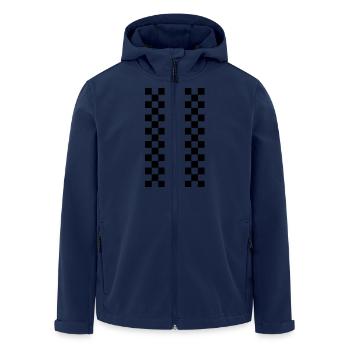 Karo Muster Retro Schwarz Weiss - Recycelte Männer Softshell-Jacke von Stanley/Stella - Navy - Vorne - AI Model Male 185 light (185cm)