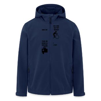 Läuft auf Fett und spart Geld - Recycelte Männer Softshell-Jacke von Stanley/Stella - Navy - Vorne - AI Model Male 185 light (185cm)