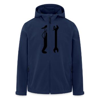 Craftsmen with wrench - Men’s Recycled Softshell Jacket by Stanley/Stella - navy - Front - AI Model Male 185 light (185cm)
