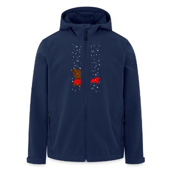Schnee Hündchen - Recycelte Männer Softshell-Jacke von Stanley/Stella - Navy - Vorne - AI Model Male 185 light (185cm)